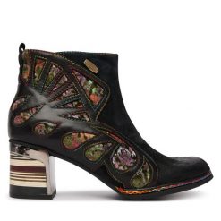 Botki Laura Vita. Czarne botki LAURA VITA, bez wzorów, bez obcasa, na słupku, bez zapięcia. Za 619.99 zł.