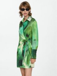 Mango Sukienka koszulowa Quanti 77054072 Zielony Regular Fit. Zielone sukienki Mango, xs, bez wzorów, z wiskozy, bez kołnierzyka, bez ramiączek, koszulowe. Za 69.99 zł.