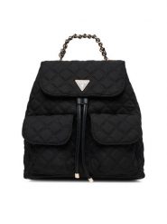 Guess Plecak Giully II HWYQ96 73330 Czarny. Czarne plecaki Guess, z aplikacjami, z materiału, bez dodatków. Za 399.99 zł.
