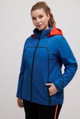 Damskie Kurtka żeglarska nieprzemakalna kaptur dwukierunkowy suwak. Niebieskie kurtki Ulla Popken, plus size, bez wzorów, z materiału, z kapturem. Za 699.99 zł.
