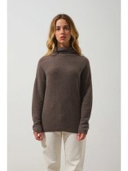 AUTHENTIC CASHMERE Kaszmirowy golf w kolorze brązowym rozmiar: M. Brązowe swetry AUTHENTIC CASHMERE, m, bez wzorów, z kaszmiru, bez ramiączek. Za 305.20 zł.