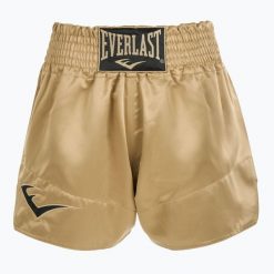 Spodenki treningowe Everlast Muay Thai. Żółte szorty sportowe Everlast, bez wzorów, na fitness i siłownię. Za 199.99 zł.