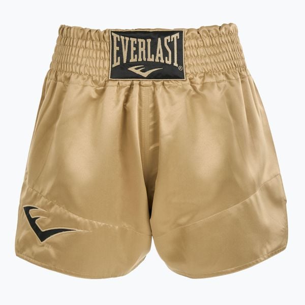 Spodenki treningowe Everlast Muay Thai. Żółte szorty sportowe Everlast, bez wzorów, z materiału, na fitness i siłownię. Za 239.99 zł.