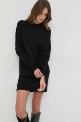 Marella sukienka wełniana kolor czarny mini oversize. Czarne sukienki Marella, m, bez wzorów, z wełny, bez kołnierzyka, bez ramiączek, mini, oversize. Za 1,149.90 zł.