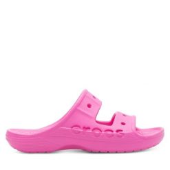 Klapki Crocs. Czerwone klapki Crocs, bez wzorów, bez obcasa, bez zapięcia. Za 129.99 zł.