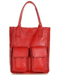 Shopper bag skórzany MARCO MAZZINI c. czerwony s131z. Czerwone shopper bag bez wzorów, ze skóry, na ramię, duże, bez dodatków. Za 399.00 zł.
