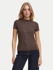 Guess T-Shirt W4BI26 J1314 Brązowy ciemny Regular Fit. Brązowe t-shirty Guess, xxl, z aplikacjami, z bawełny, bez kołnierzyka, bez ramiączek. Za 264.99 zł.