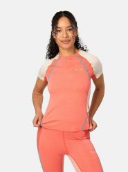 KARI TRAA Koszulka sportowa "Alma" w kolorze pomarańczowo-kremowym rozmiar: L. Brązowe t-shirty sportowe Kari Traa, l, bez wzorów, z wełny, bez ramiączek, outdoorowe. Za 158.84 zł.