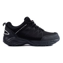 Buty trekkingowe damskie DK czarne. Czarne trekkingi bez wzorów, z materiału, bez zapięcia. Za 197.04 zł.