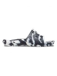 Crocs Klapki "Classic Marbled" w kolorze biało-czarnym rozmiar: 41/42. Białe klapki Crocs, bez wzorów, klasyczne, z otwartym noskiem, bez obcasa, bez zapięcia. Za 112.83 zł.