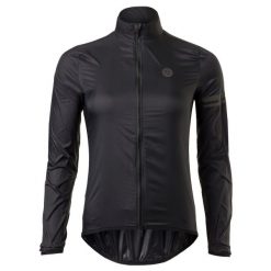 Damska kurtka rowerowa wiatroszczelna Essential czarna. Czarne kurtki AGU, l, bez wzorów, z materiału, bez kaptura. Za 339.50 zł.