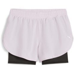 Spodenki damskie PUMA Run Favorite Woven 2In1 3". Czerwone szorty sportowe Puma, bez wzorów, z materiału, do biegania. Za 109.99 zł.