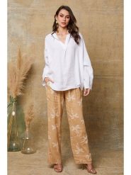 Fleur de Lin Lniana bluzka "Dola" w kolorze białym rozmiar: L. Białe bluzki Fleur de Lin, l, bez wzorów, ze lnu, bez kołnierzyka, bez ramiączek. Za 225.05 zł.