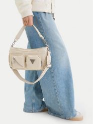Guess Jeans Torebka CWBEO-GUESS-B-007-09 Écru. Białe torebki klasyczne Guess Jeans, z aplikacjami, z jeansu, bez dodatków. Za 259.99 zł.