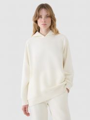 4F Bluza dresowa nierozpinana z kapturem damska - biała XL. Białe bluzy z kapturem 4f, xl, bez wzorów, z bawełny, z kapturem. W wyprzedaży za 79.99 zł.