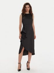 DKNY Sukienka koktajlowa DD4GTB81 Czarny Slim Fit. Czarne sukienki DKNY, bez wzorów, z syntetyku, wizytowe, bez kołnierzyka, bez ramiączek. Za 379.99 zł.
