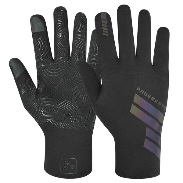 Rękawiczki do biegania Proskary dotykowe sportowe antypoślizgowe. Czarne rękawiczki Proskary, bez wzorów, sportowe. Za 59.99 zł.