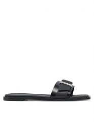 Calvin Klein Klapki Flat Slide W/Buckle - Lth HW0HW02490 Czarny. Czarne klapki Calvin Klein, bez wzorów, ze skóry, bez obcasa, bez zapięcia. Za 309.99 zł.