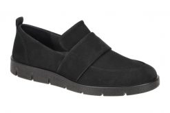 Damskie mokasyny Ecco Bella. Czarne mokasyny ECCO, bez wzorów, z materiału. Za 471.00 zł.