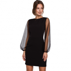 Sukienka na wesele wieczorowa z bufiastymi rękawami z siateczki różowa. Czerwone sukienki Sukienki.shop, na wesele, xl, bez wzorów, eleganckie, bez kołnierzyka, bez ramiączek, mini, dopasowane. Za 229.00 zł.