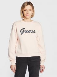 Guess Bluza W3RQ10 K9Z21 Różowy Relaxed Fit. Czerwone bluzy Guess, l, z aplikacjami, z syntetyku, bez kaptura. Za 479.99 zł.