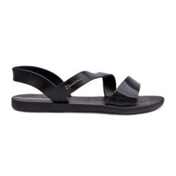Sandały Damskie 82429 Ipanema Vibe Sandal Fem Czarne. Czarne sandały bez wzorów, bez obcasa, bez zapięcia. Za 212.52 zł.