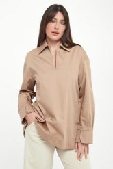 Koszula damska popelinowa Labano MM. Koszule MM, bez wzorów, bez kołnierzyka, bez ramiączek. Za 919.00 zł.