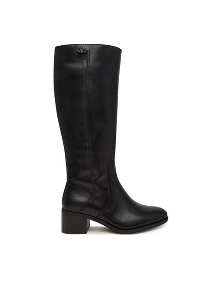 Liu Jo Kozaki Janice 02 SF6057 P0102 Czarny. Czarne kozaki Liu Jo, bez wzorów, ze skóry, bez obcasa, na słupku, bez zapięcia. Za 1,029.00 zł.