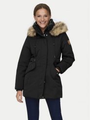 ONLY Parka New Priska 15300627 Czarny Regular Fit. Czarne płaszcze ONLY, l, bez wzorów, z syntetyku, bez kaptura. Za 519.99 zł.