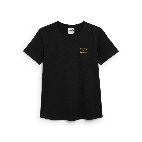 Koszulka damska DIADORA L.T-SHIRT SS FLOUNCE. Czarne t-shirty sportowe Diadora, l, bez wzorów, bez ramiączek. Za 39.99 zł.