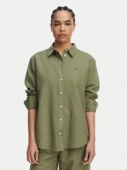 Tommy Jeans Koszula DW0DW22209 Zielony Relaxed Fit. Zielone koszule Tommy Jeans, xxs, bez wzorów, z jeansu, bez kołnierzyka, bez ramiączek. Za 409.99 zł.