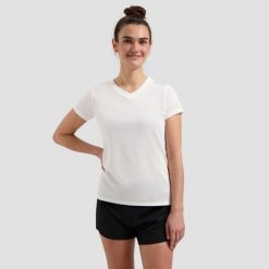 Funkcjonalna koszulka damska Rogelli PROMOTION LADY. Białe t-shirty sportowe Rogelli, xl, bez wzorów, bez ramiączek, rowerowe. Za 49.00 zł.