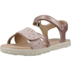 Sandały GEOX J SANDAL HAITI Rose. Czerwone sandały Geox, bez wzorów, z syntetyku, sportowe, bez obcasa, bez zapięcia. Za 208.99 zł.