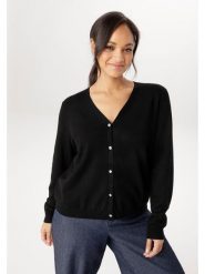 Aniston Kardigan w kolorze czarnym rozmiar: 50. Czarne swetry Aniston, bez wzorów, bez ramiączek. Za 130.99 zł.