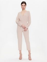 Maryley Kombinezon 23EB527/33PE Beżowy Regular Fit. Brązowe sukienki Maryley, s, bez wzorów, z syntetyku, bez kołnierzyka, bez ramiączek. Za 259.99 zł.
