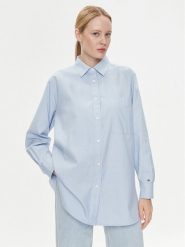 Tommy Hilfiger Koszula WW0WW38968 Błękitny Oversize. Niebieskie koszule Tommy Hilfiger, bez wzorów, z bawełny, bez kołnierzyka, bez ramiączek. Za 749.99 zł.