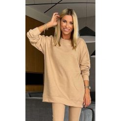 Bluza Style Camel. Brązowe bluzy ClothStore, bez wzorów, z bawełny, bez kaptura, trekkingowe. Za 189.00 zł.