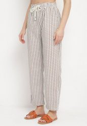 Beżowo-Brązowe Spodnie w Geometryczny Print z Wysokim Stanem Lolla. Niebieskie jeansy Born2be, na lato, l, bez wzorów, z jeansu, z podwyższonym stanem. Za 59.99 zł.