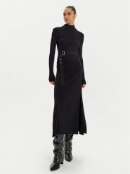 KARL LAGERFELD Sukienka dzianinowa 246W1321 Czarny Slim Fit. Czarne sukienki KARL LAGERFELD, s, bez wzorów, z dzianiny, bez kołnierzyka, bez ramiączek. Za 1,199.00 zł.