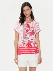 Olsen T-Shirt 11104811 Różowy Regular Fit. Czerwone t-shirty Olsen, bez wzorów, z wiskozy, bez kołnierzyka, bez ramiączek. Za 179.99 zł.