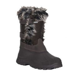 Buty Zimowe Damskie Brace. Czarne buty trekkingowe Trespass, bez wzorów, z futra, bez zapięcia, trekkingowe. Za 333.99 zł.