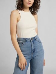 LEE RIBBED TANK DAMSKI TOP BEZRĘKAWNIK ECRU L44QPJNQ 112109960. Topy Lee, l, bez wzorów, bez kołnierzyka, bez ramiączek. Za 99.99 zł.