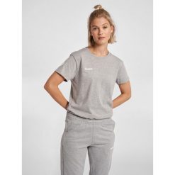 Koszulka sportowa z krótkim rękawem damska Hummel hmlGO cotton. Szare t-shirty sportowe Hummel, s, bez wzorów, bez ramiączek, do piłki nożnej. Za 59.00 zł.