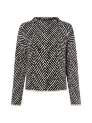 Someday Damski sweter z dzianiny - Tevelyn Kobiety Sztuczne włókno czarny|biały wzorzysty, 40. Białe swetry someday., bez wzorów, z dzianiny, eleganckie, bez ramiączek. Za 599.95 zł.