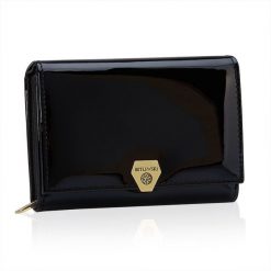 Portfel damski BETLEWSKI BPD-VS-11 CZARNY. Czarne portfele Betlewski, bez wzorów, ze skóry. Za 169.00 zł.