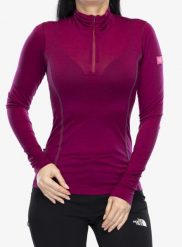 Bluza termoaktywna damska Sensor Merino Active Tee L/S Zip. Fioletowe bluzy Sensor, l, bez wzorów, z materiału, bez kaptura, snowboardowy. Za 346.49 zł.