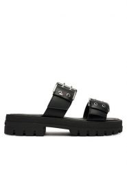 Tommy Jeans Klapki Tjw Buckle Straps Sandal EN0EN02966 Czarny. Czarne klapki Tommy Jeans, bez wzorów, z jeansu, bez obcasa, bez zapięcia. Za 409.99 zł.