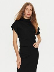 ViCOLO Bluzka TS0495 Czarny Regular Fit. Czarne bluzki ViCOLO, s, bez wzorów, z wiskozy, bez kołnierzyka, bez ramiączek. Za 229.99 zł.