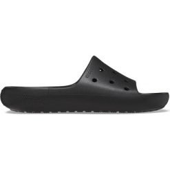 Klapki Crocs Model Classic Slide V2 Kolor Czarny. Czarne klapki Crocs, bez wzorów, z gumy, z otwartym noskiem, bez obcasa, bez zapięcia. Za 111.99 zł.