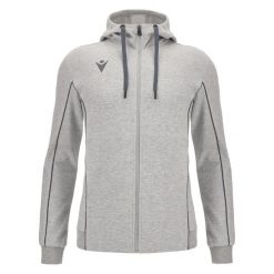 Bluza z kapturem z pełnym zamkiem błyskawicznym Macron Stage ECO. Niebieskie bluzy Macron, s, bez wzorów, z bawełny, wakacyjne, bez ramiączek, z kapturem. Za 400.50 zł.